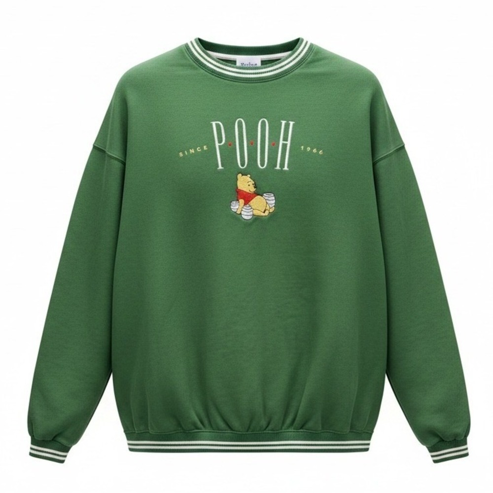 Disney Winnie the Pooh Sweatshirt 3XL Green Excellent Embroidered Varsity Retro